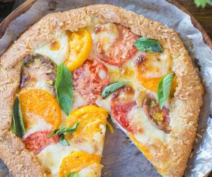 Mozzarella Heirloom Tomato Galette with Parmesan Crust (Gluten Free)