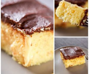 Boston Cream Poke Cake