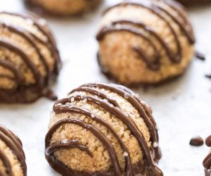 Chocolate-Dipped Vanilla Bean Macaroons