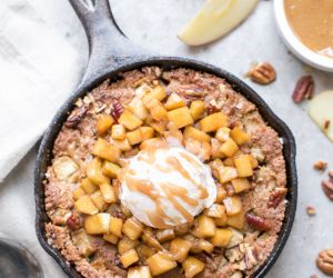 Apple Cinnamon Skillet Cookie (Gluten Free + Paleo)