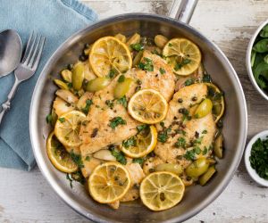 Roasted Lemon Chicken with Olives and Capers