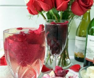 Cabernet Sauvignon and Chardonnay Rose Petal Wine Ice Cubes