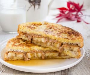 Peanut Butter & Banana Stuffed French Toast