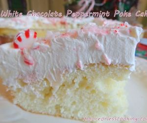 White Chocolate Peppermint Poke Cake