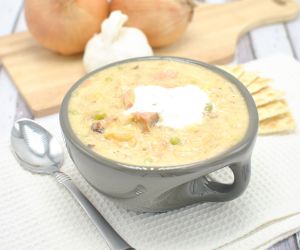 Slow Cooker Ham and Potato Soup from Holiday Leftovers