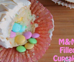 M&M Filled Cupcakes
