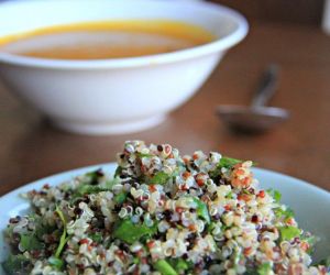 Comfort Butternut Squash Quinoa Soup with Crunch