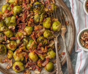 Bacon Pecan Balsamic Brussels Sprouts