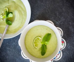 No-Cook Refreshing Mint Avocado Chilled Soup [Paleo, Keto, AIP]