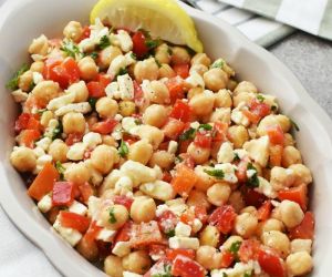 Chickpea Salad with Feta ⋆ Sizzling Eats