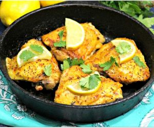 Lemon Lime Cilantro Cast Iron Chicken