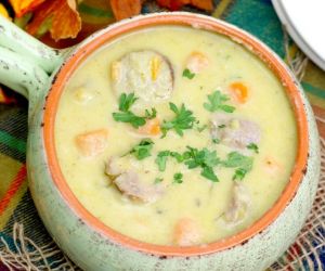 Cheddar and Ale Bratwurst Soup