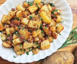 Pan Fried Potato Recipe with Prosciutto and Chives