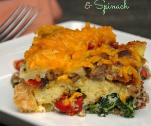 Breakfast Casserole with Sundried Tomatoes & Spinach