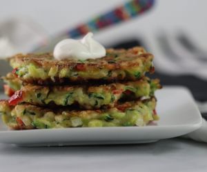 Zucchini Parmesan Fritters With Sour Cream