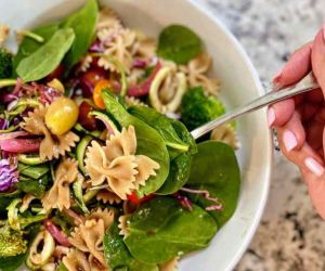 Spinach Pasta Salad - Spinach Pasta Recipe | Kathys Vegan Kitchen