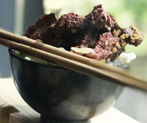 Traditional Japanese Gyudon Rice Bowl with Wagyu Beef
