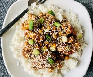 Roasted Chickpeas and Cauliflower with Sesame Sauce