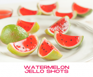 Watermelon Jello Shots in Lime Wedges 