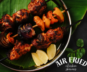  Air-Fried Bourbon Chicken Skewers