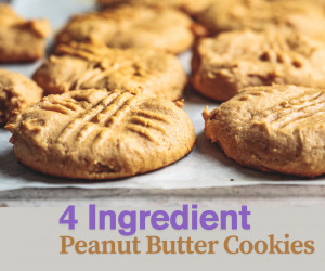 4 Ingredient Peanut Butter Cookies